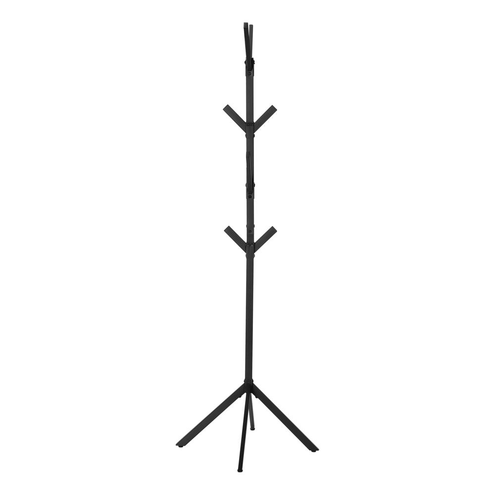 Coat Rack, Hall Tree, Free Standing, 8 Hooks, Entryway, 70H, Bedroom, Black