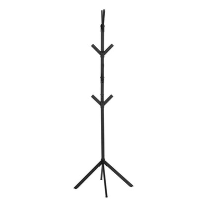 Coat Rack, Hall Tree, Free Standing, 8 Hooks, Entryway, 70H, Bedroom, Black