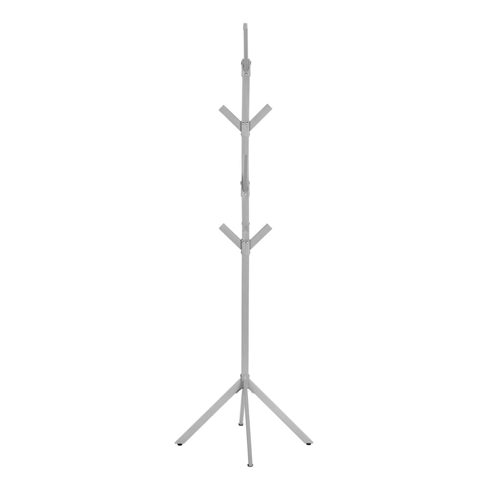 Coat Rack, Hall Tree, Free Standing, 8 Hooks, Entryway, 70H, Bedroom, Grey