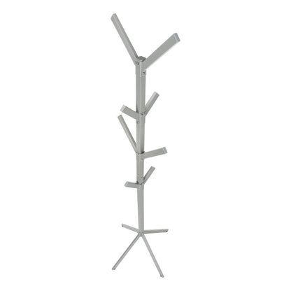 Coat Rack, Hall Tree, Free Standing, 8 Hooks, Entryway, 70H, Bedroom, Grey