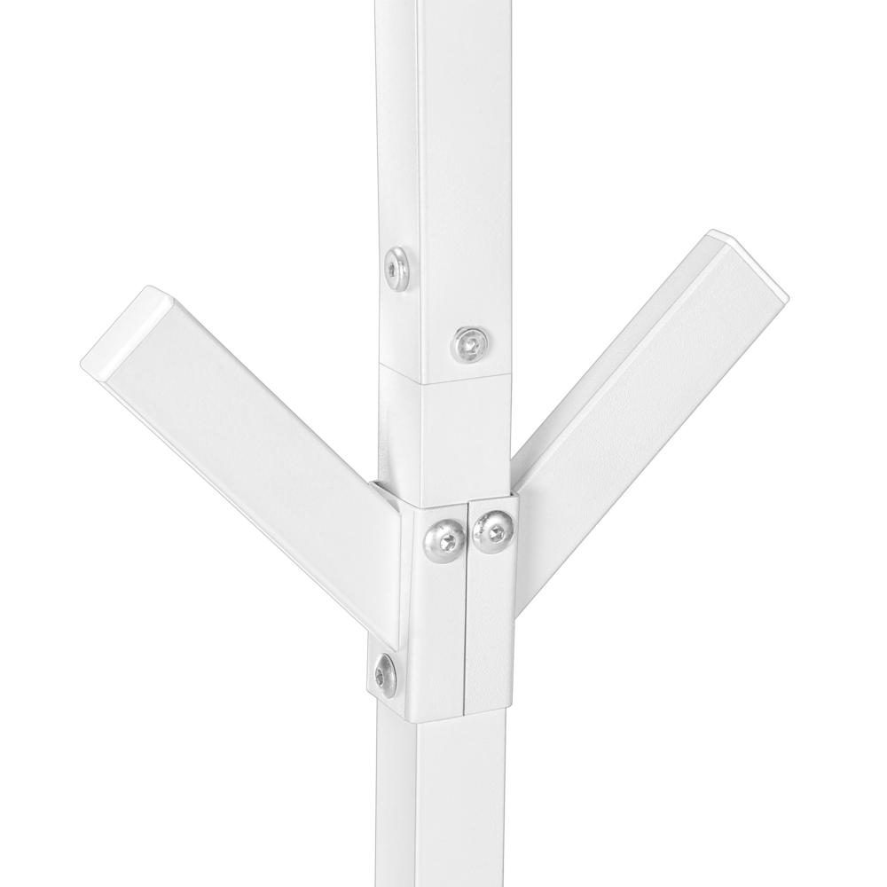 Coat Rack, Hall Tree, Free Standing, 8 Hooks, Entryway, 70H, Bedroom, White