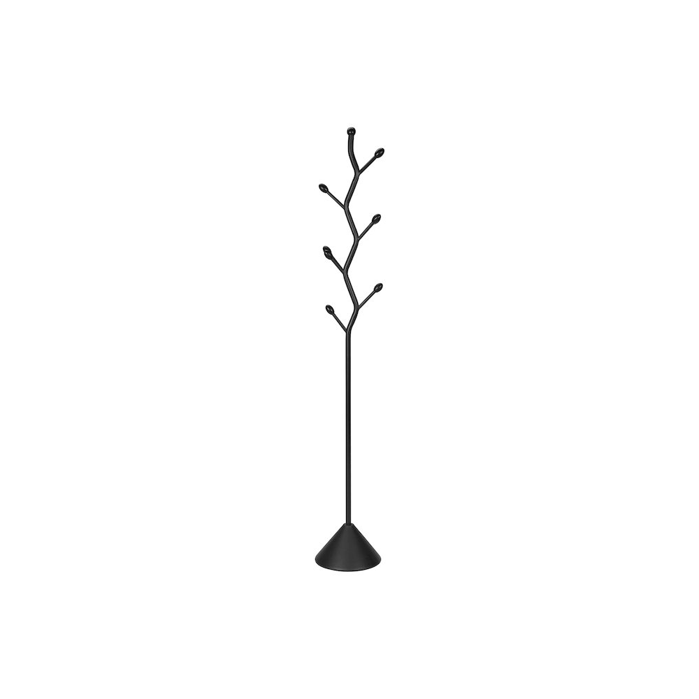 Coat Rack, Hall Tree, 8 Hooks, 72""H, Black Metal