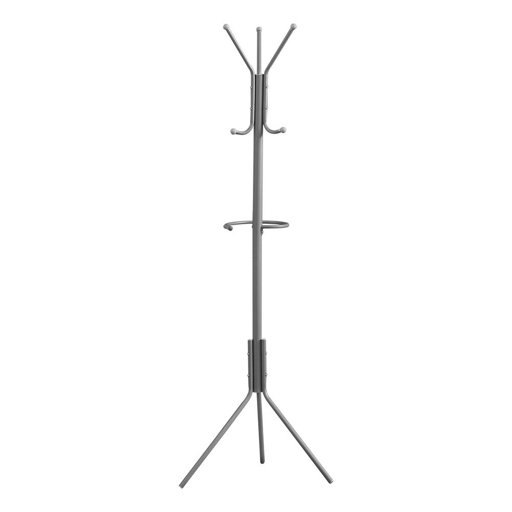 Coat Rack, Hall Tree, Free Standing, Hanging Bar, 6 Hooks, Entryway, 68H