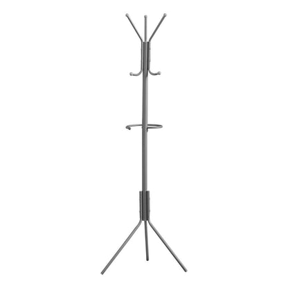 Coat Rack, Hall Tree, Free Standing, Hanging Bar, 6 Hooks, Entryway, 68H