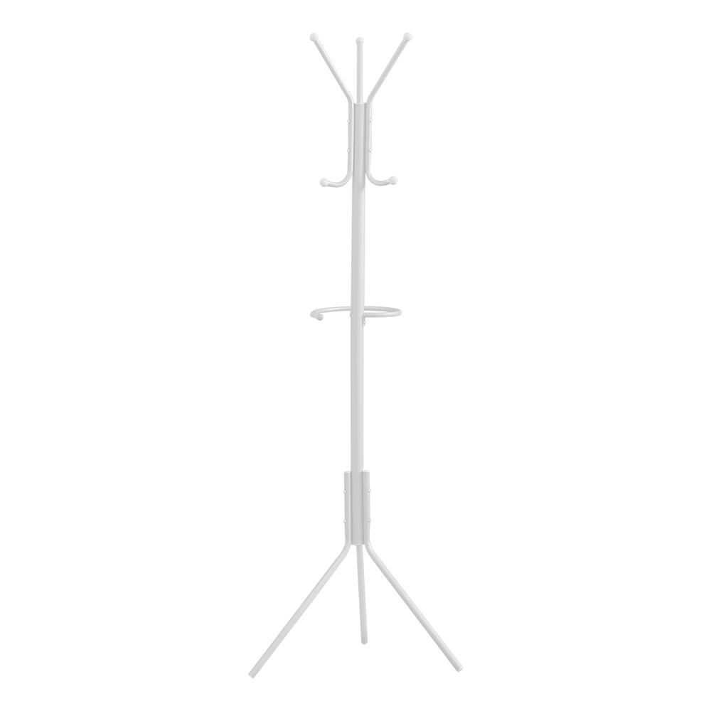 Coat Rack, Hall Tree, Free Standing, Hanging Bar, 6 Hooks, Entryway, 68H