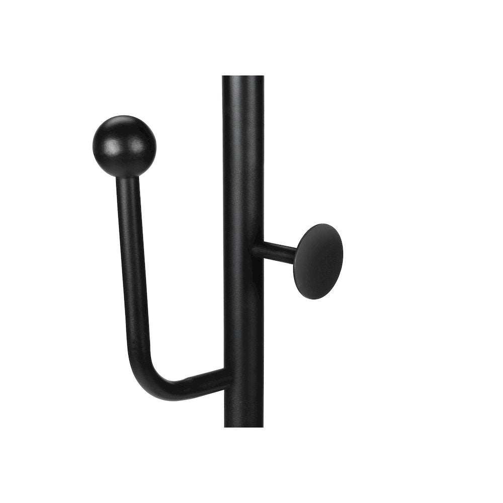 Coat Rack, 66""H, Hall Tree, 6 Hooks, Black Metal