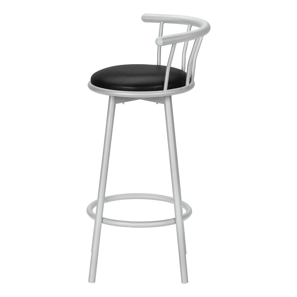 Bar Stool, Set Of 2, Swivel, Bar Height, Grey
