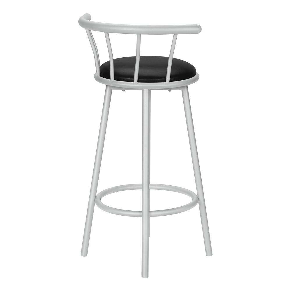 Bar Stool, Set Of 2, Swivel, Bar Height, Grey