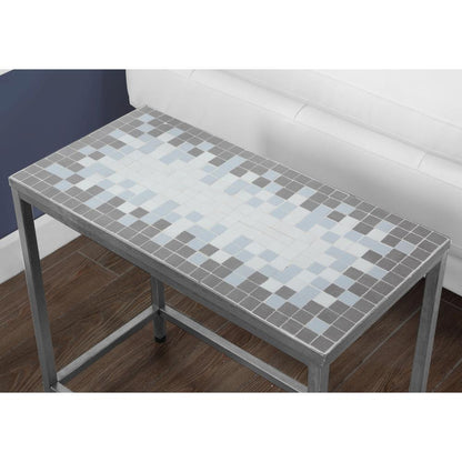 Accent Table, Side, End, Nightstand, Lamp, Living Room, Bedroom, Blue Tile