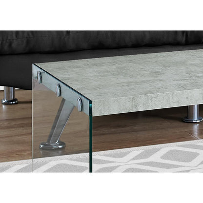 Coffee Table, Accent, Cocktail, Rectangular, Living Room, 44L, Grey Laminate