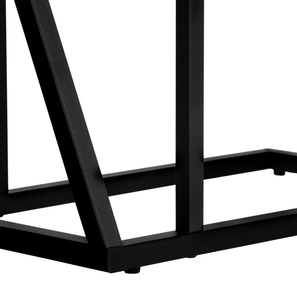 Accent Table, C-shaped, End, Side, Snack, Living Room, Bedroom, Black Laminate
