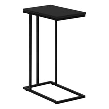 Accent Table, C-shaped, End, Side, Snack, Living Room, Bedroom, Black Laminate