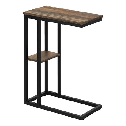 Accent Table, C-shaped, End, Side, Snack, Living Room, Bedroom, Brown Laminate