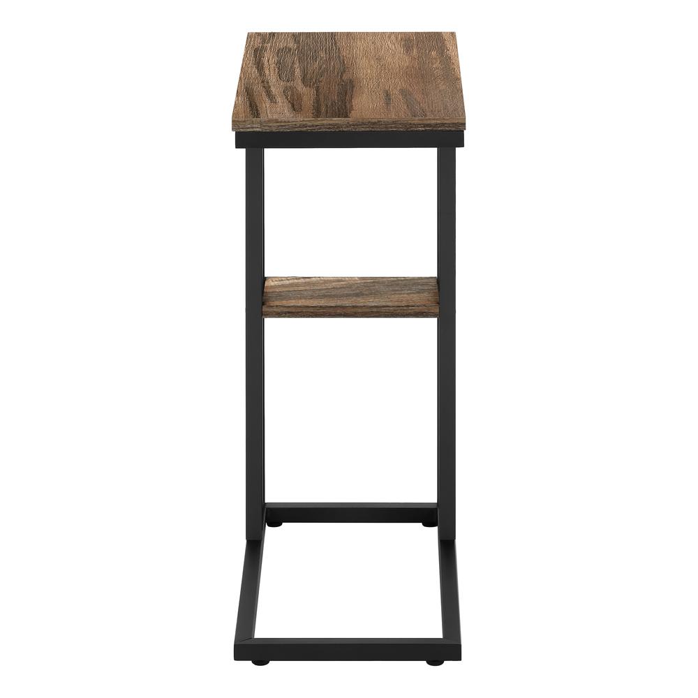 Accent Table, C-shaped, End, Side, Snack, Living Room, Bedroom, Brown Laminate