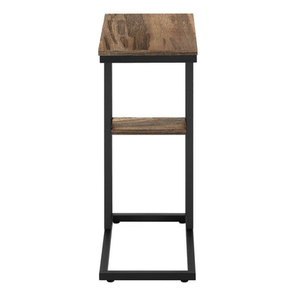 Accent Table, C-shaped, End, Side, Snack, Living Room, Bedroom, Brown Laminate