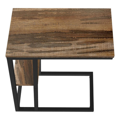 Accent Table, C-shaped, End, Side, Snack, Living Room, Bedroom, Brown Laminate