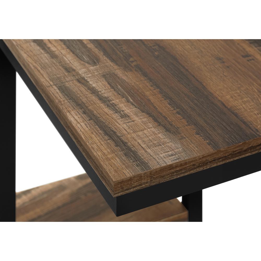 Accent Table, C-shaped, End, Side, Snack, Living Room, Bedroom, Brown Laminate