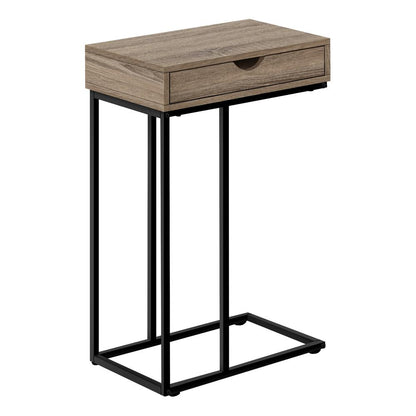 Accent Table, C-shaped, End, Side, Snack, Storage Drawer, Living Room, Bedroom