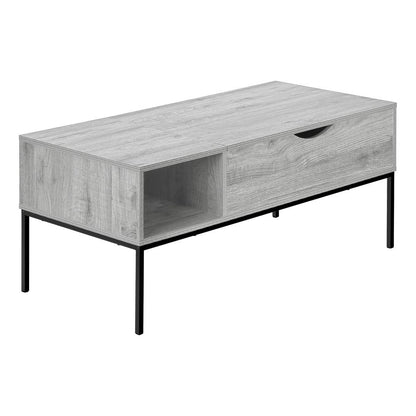 Coffee Table, 42 L, Rectangular, Cocktail, Lift-top, Grey, Black