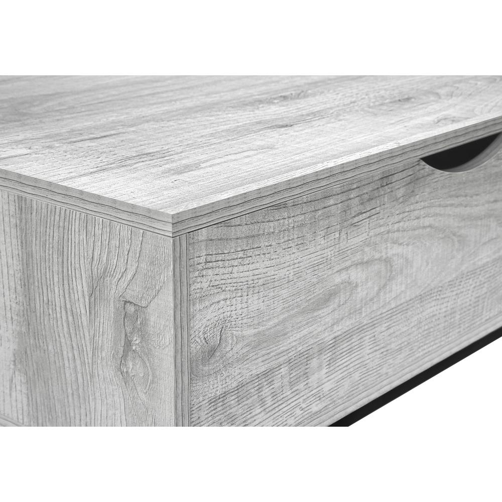 Coffee Table, 42 L, Rectangular, Cocktail, Lift-top, Grey, Black