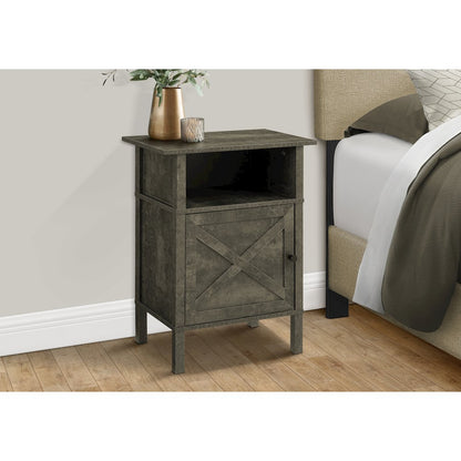 Accent Table, Small, Storage, Dark Bronze Laminate, Transitional