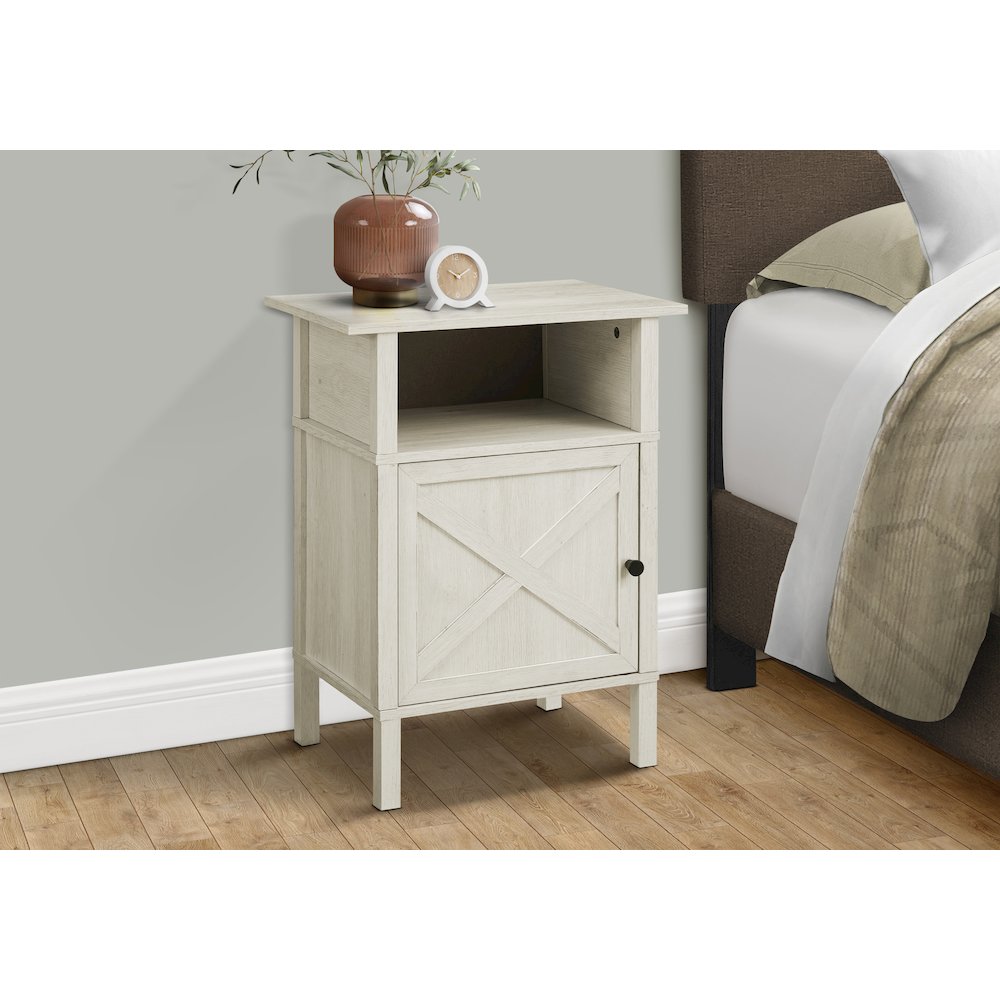 Accent Table, Small, Storage, Washed Oak Laminate, Transitional