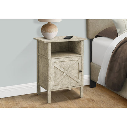 Accent Table, Small, Storage, Cream Stone Laminate, Transitional