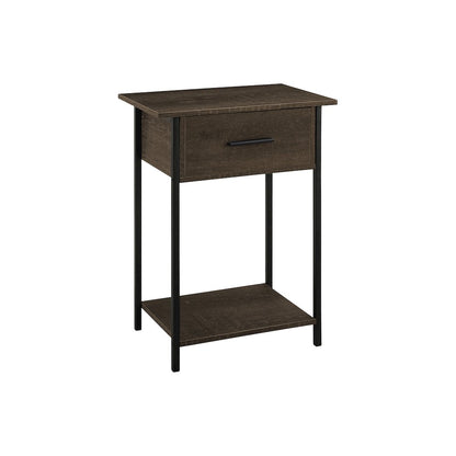 Accent Table, 2 Tier, End, Black Metal, Contemporary