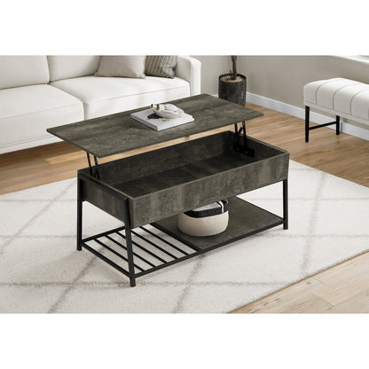 Coffee Table, 42L, Cocktail, Lift-top, Rectangular, Storage,Dark Bronze Laminate