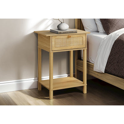 Accent Table, Bedroom, Living Room, Natural Laminate, Transitional