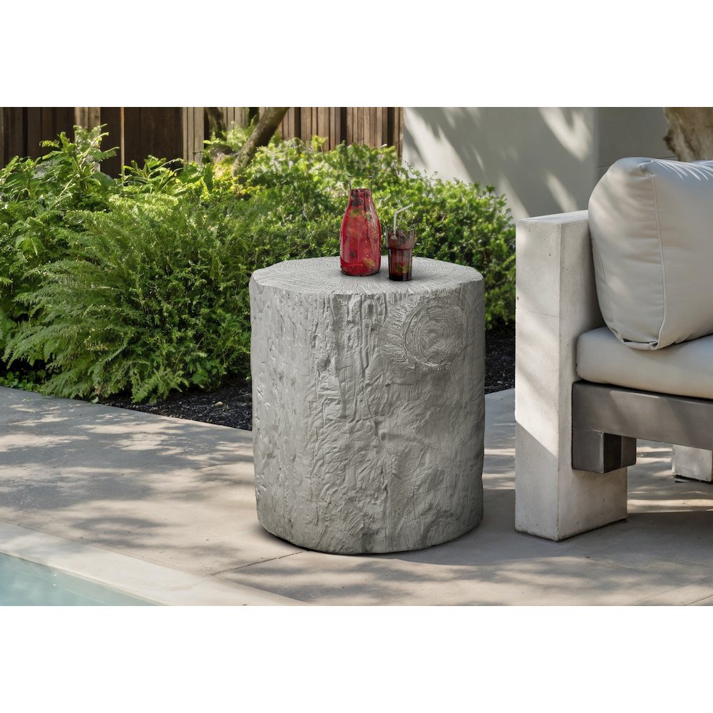 Accent Table, 25H, Drum, End, Nightstand, Round, Side Table, Grey, Contemporary
