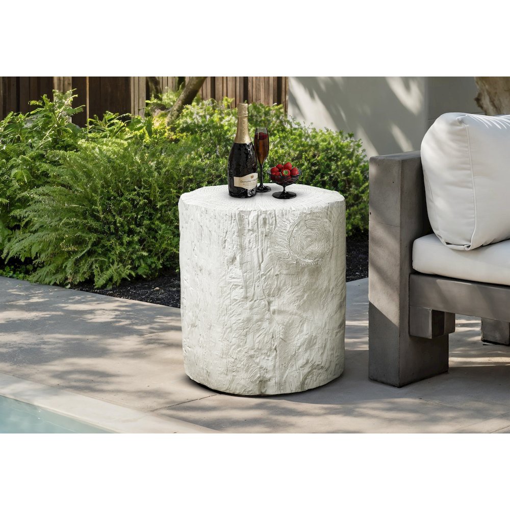 Accent Table, 25H, Drum, End, Nightstand, Round, Side Table, White, Contemporary