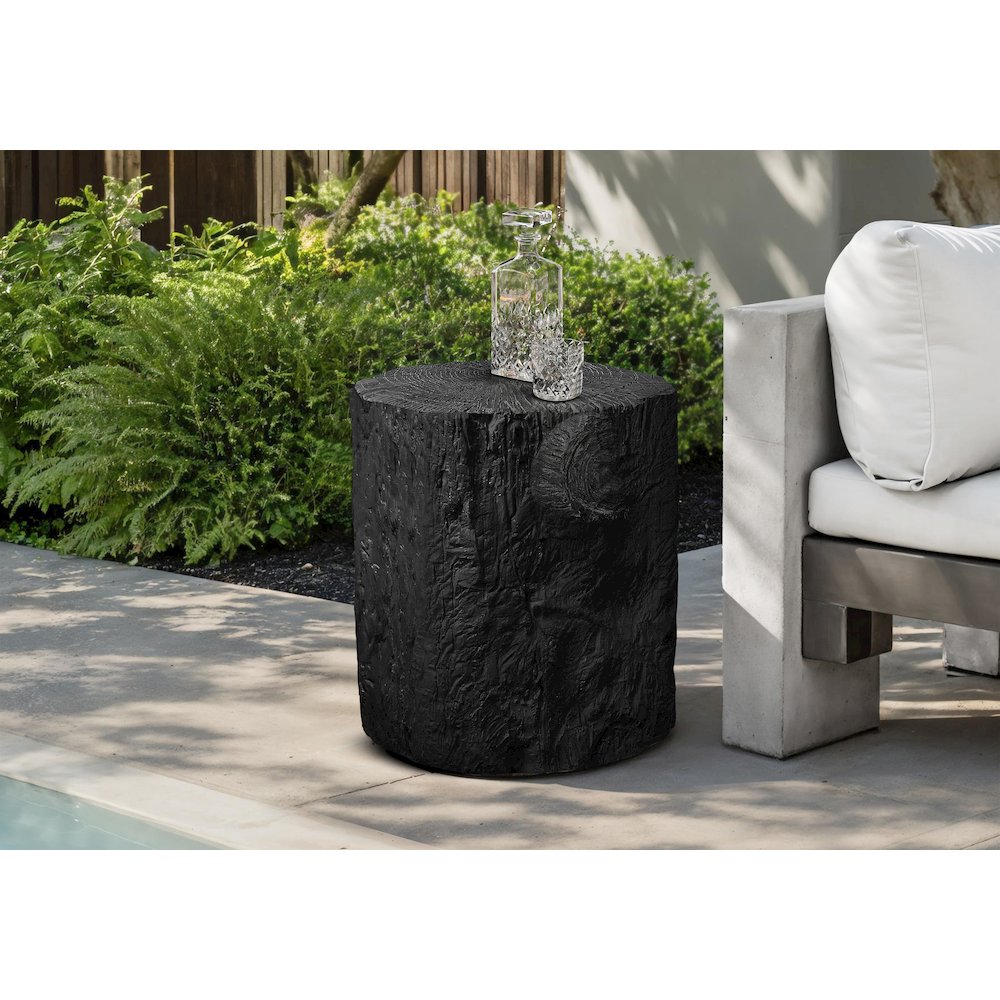 Accent Table, 25H, Drum, End, Nightstand, Round, Side Table, Black, Contemporary