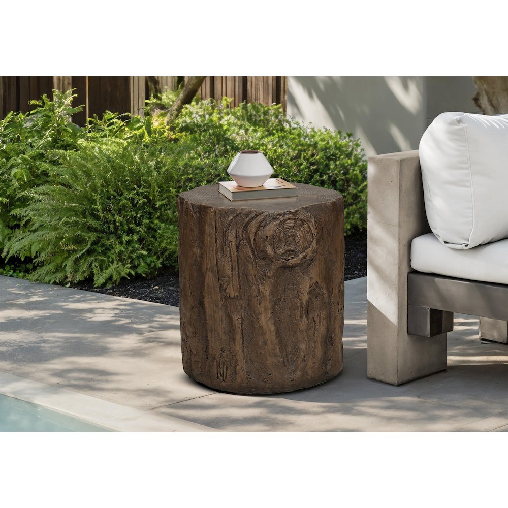 Accent Table 25H, Drum, End, Nightstand, Round, Side Table, Walnut, Contemporary