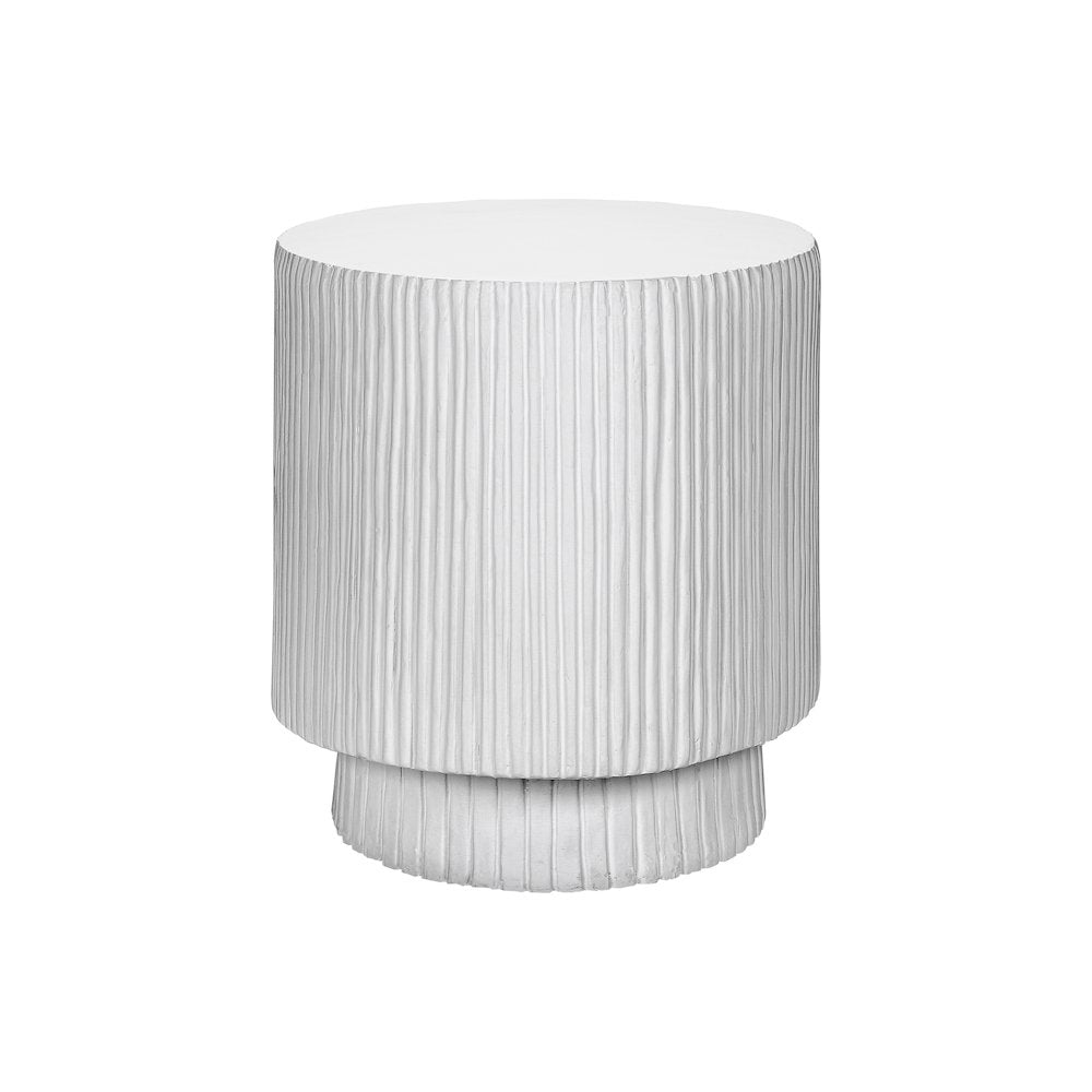Accent Table, 25H, End, Nightstand, Round, Side Table, White, Contemporary