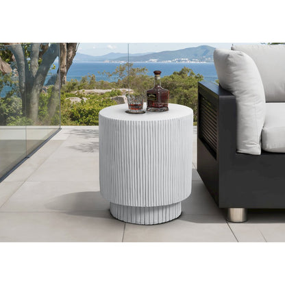 Accent Table, 25H, End, Nightstand, Round, Side Table, White, Contemporary