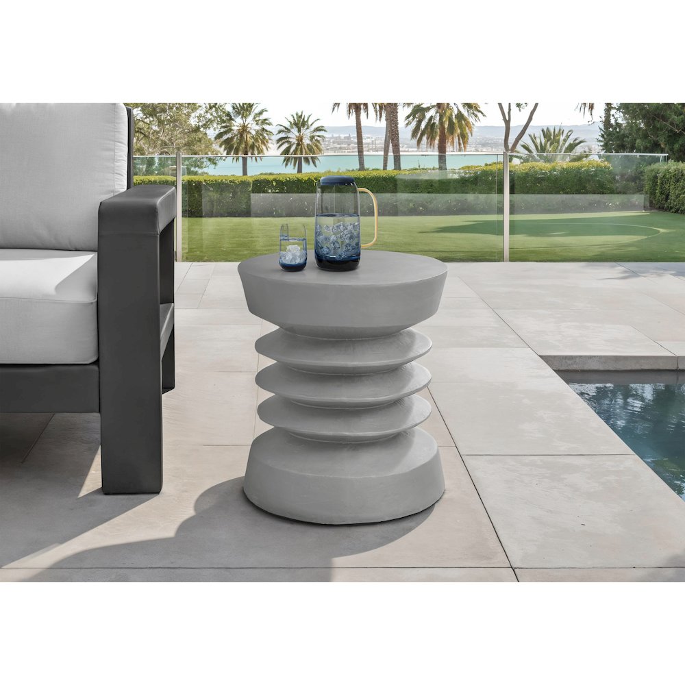 Accent Table, 25H, Side Table, End, Nightstand, Round, Grey, Contemporary