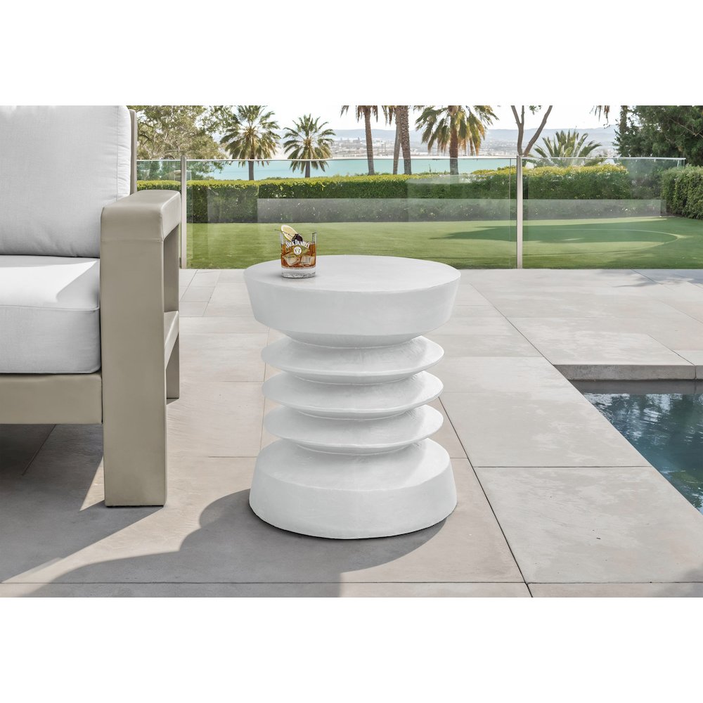 Accent Table, 25H, Side Table, End, Nightstand, Round, White, Contemporary