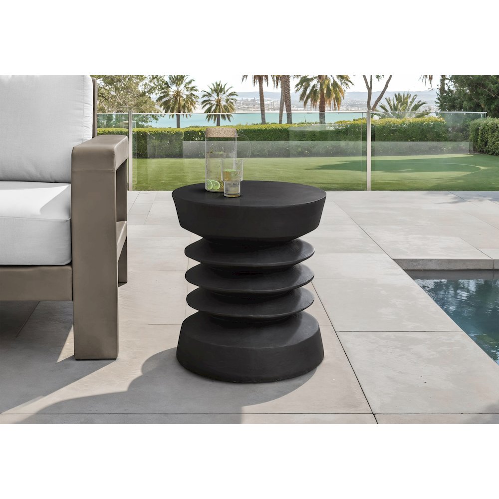 Accent Table, 25H, Side Table, End, Nightstand, Round, Black, Contemporary