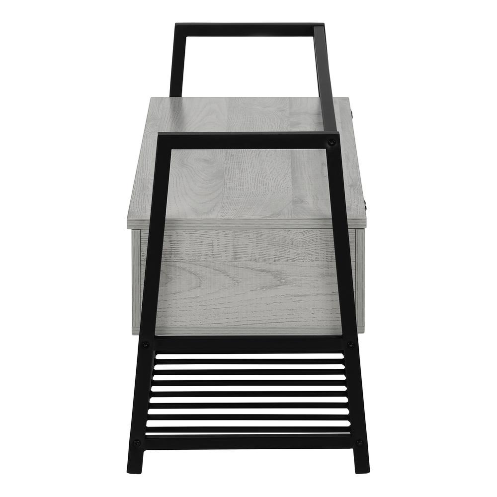 Bench, Entryway, Hallway, Storage, 42 Rectangular, Grey Laminate, Black