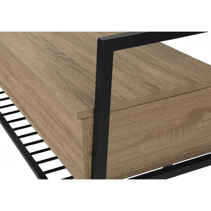 Bench, Entryway, Hallway, Storage, 42 Rectangular, Brown Laminate, Black