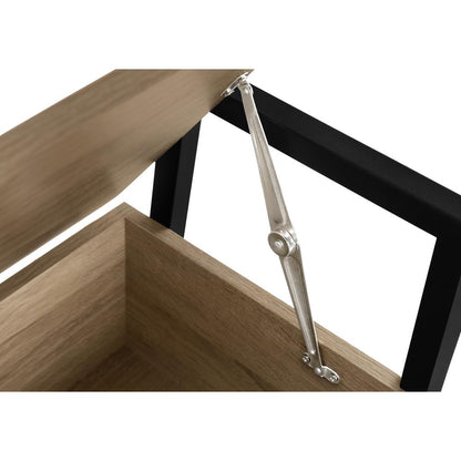 Bench, Entryway, Hallway, Storage, 42 Rectangular, Brown Laminate, Black