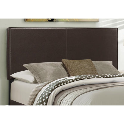 Bed, Queen Size, Bedroom, Upholstered, Brown Leather Look, Transitional
