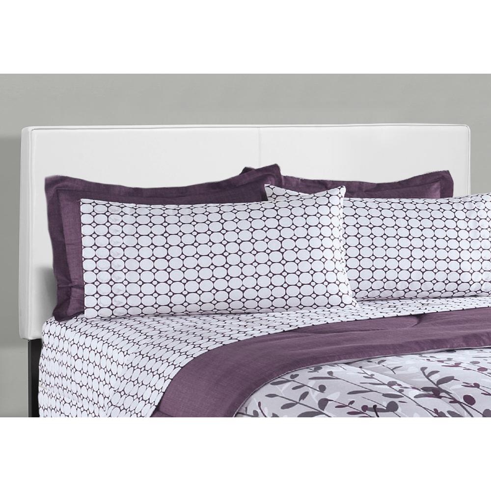 Bed, Queen Size, Bedroom, Upholstered, White Leather Look, Transitional