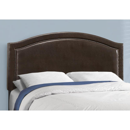 Bed, Queen Size, Bedroom, Upholstered, Brown Leather Look, Transitional