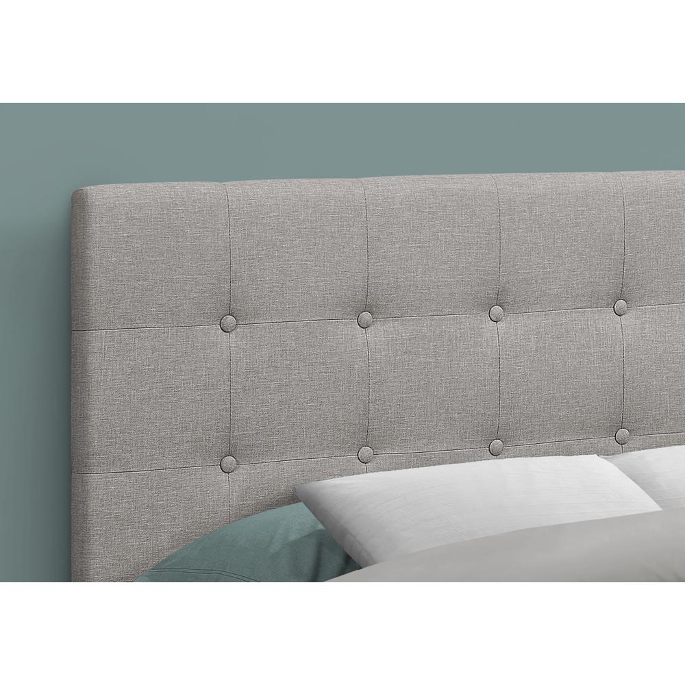Bed, Headboard Only, Full Size, Bedroom, Upholstered, Grey Linen Look