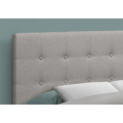 Bed, Headboard Only, Full Size, Bedroom, Upholstered, Grey Linen Look