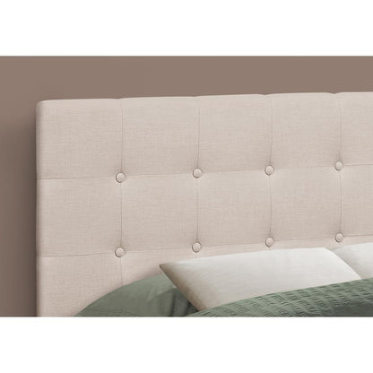 Bed, Headboard Only, Full Size, Bedroom, Upholstered, Beige Linen Look