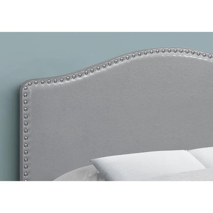 Bed, Headboard Only, Full Size, Bedroom, Upholstered, Grey Leather Look