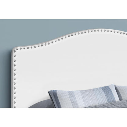Bed, Headboard Only, Queen Size, Bedroom, Upholstered, White Leather Look